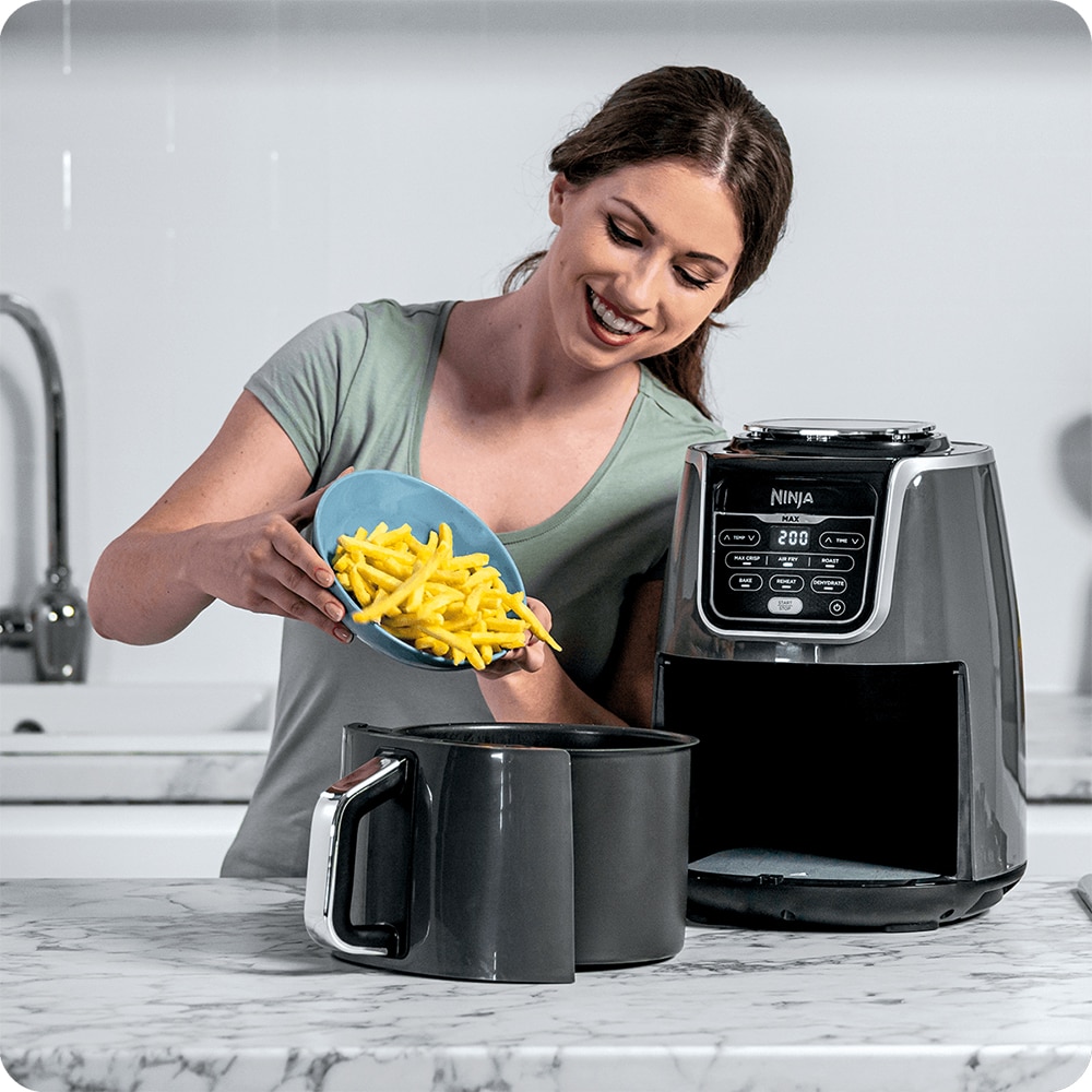 Friteuza cu aer cald NINJA AF160EU1, 1.4kg, 5.2l, 2400W, gri-negru