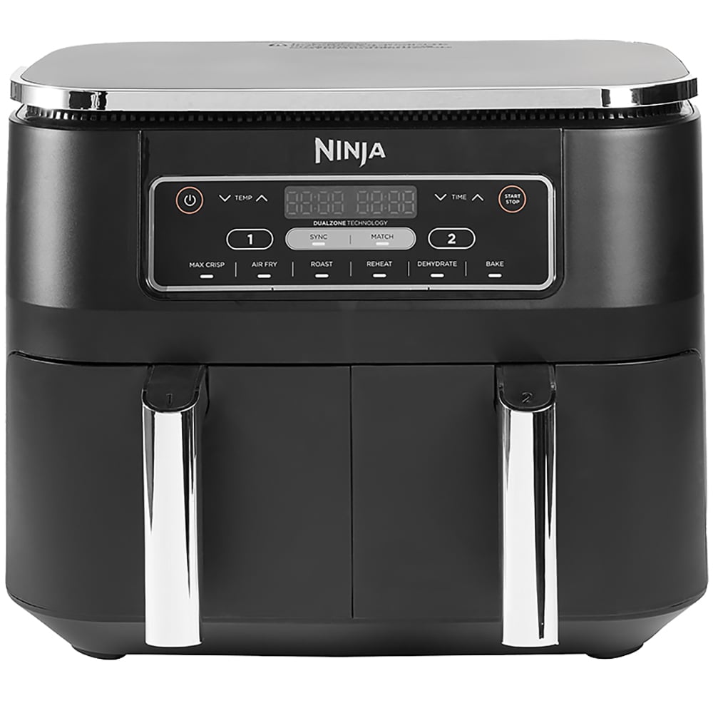 Friteuza dubla NINJA Foodi DualZone AF300EU, 2kg, 7.6l, 2400W, negru-argintiu