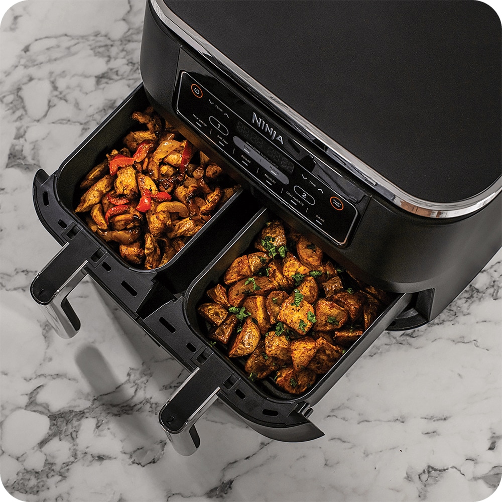 Friteuza dubla NINJA Foodi DualZone AF300EU, 2kg, 7.6l, 2400W, negru-argintiu