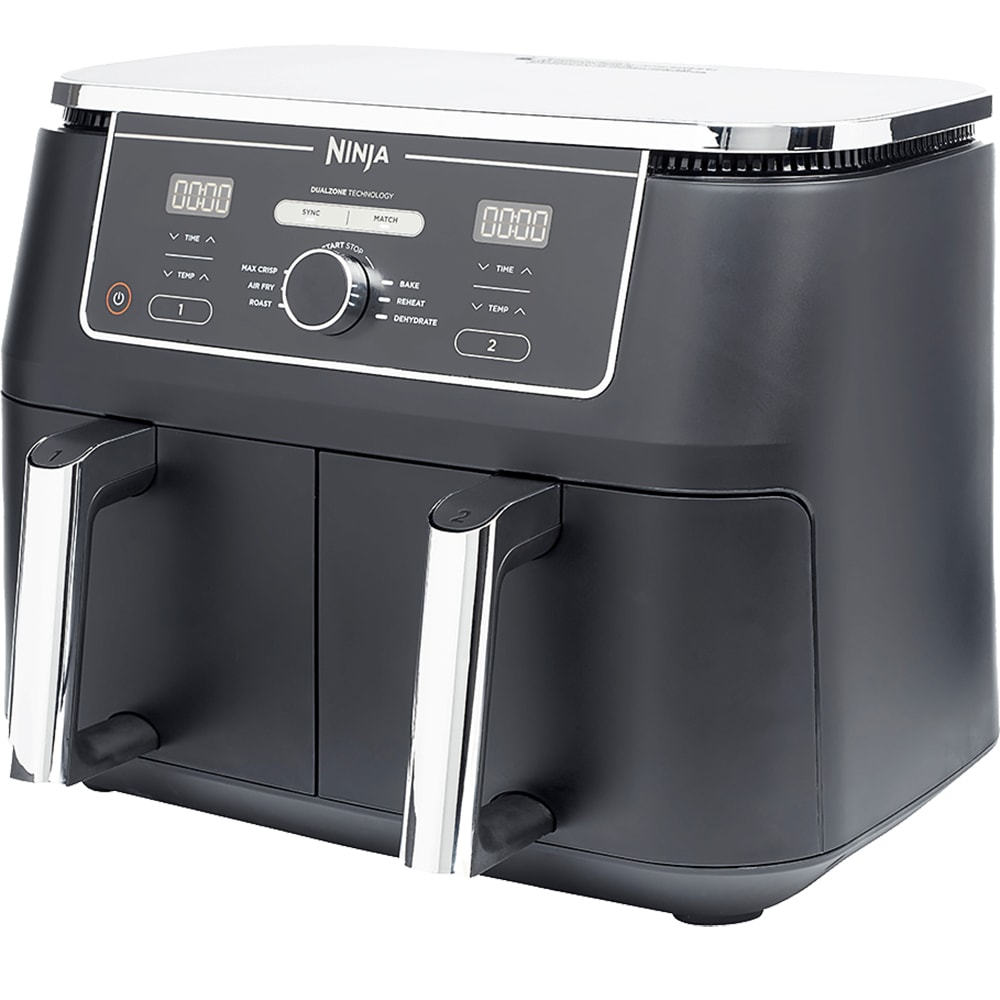 Friteuza dubla NINJA Foodi DualZone AF400EU1, 4kg, 9.5l, 2470W, alb-negru