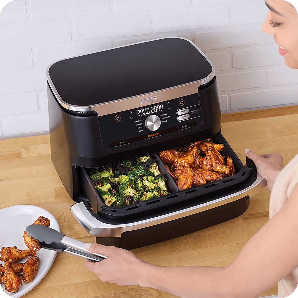 Friteuza cu aer NINJA Foodi FlexDrawer AF500EU, 4kg, 10.4l, 2470W, negru-argintiu