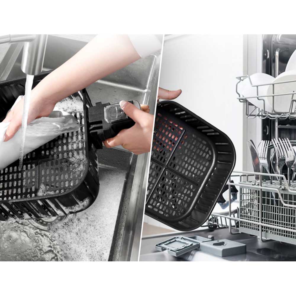 Friteuza cu aer cald COSORI Steel CP258-AF-DEU, 5.5l, 1700W, argintiu-negru