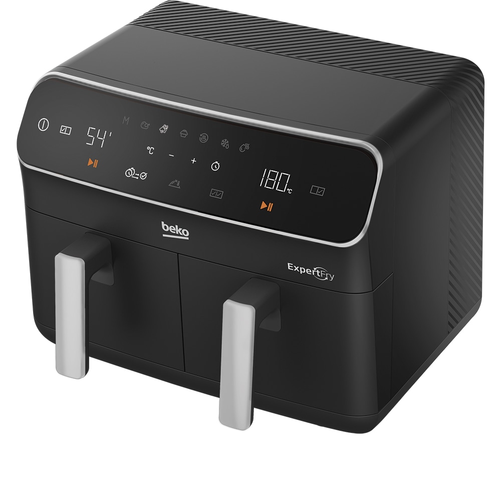 Friteuza cu aer cald dubla BEKO ExpertFry FRL5388B, 2kg, 8.5l, 2400W, negru-argintiu