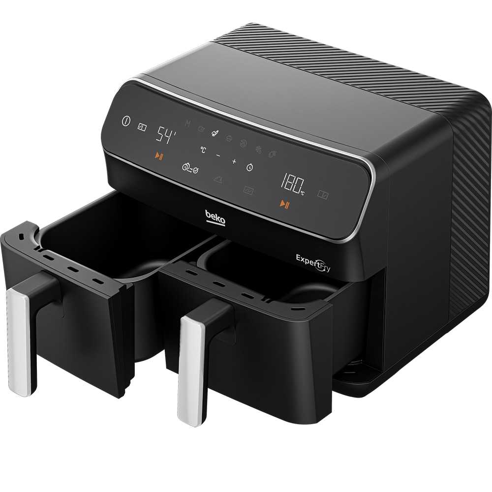Friteuza cu aer cald dubla BEKO ExpertFry FRL5388B, 2kg, 8.5l, 2400W, negru-argintiu