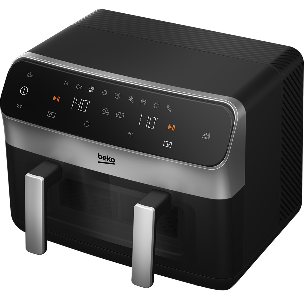Friteuza cu aer cald dubla BEKO ExpertFry FRL6488, 9.5l, 2400W, negru-argintiu
