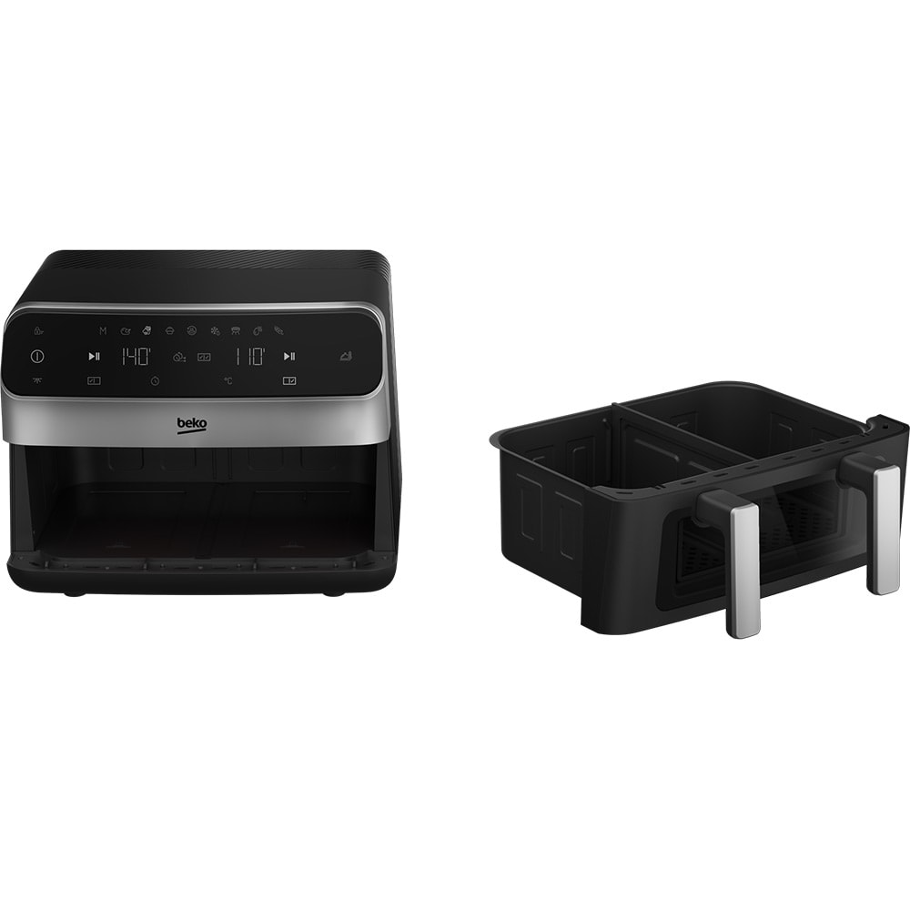 Friteuza cu aer cald dubla BEKO ExpertFry FRL6488, 9.5l, 2400W, negru-argintiu