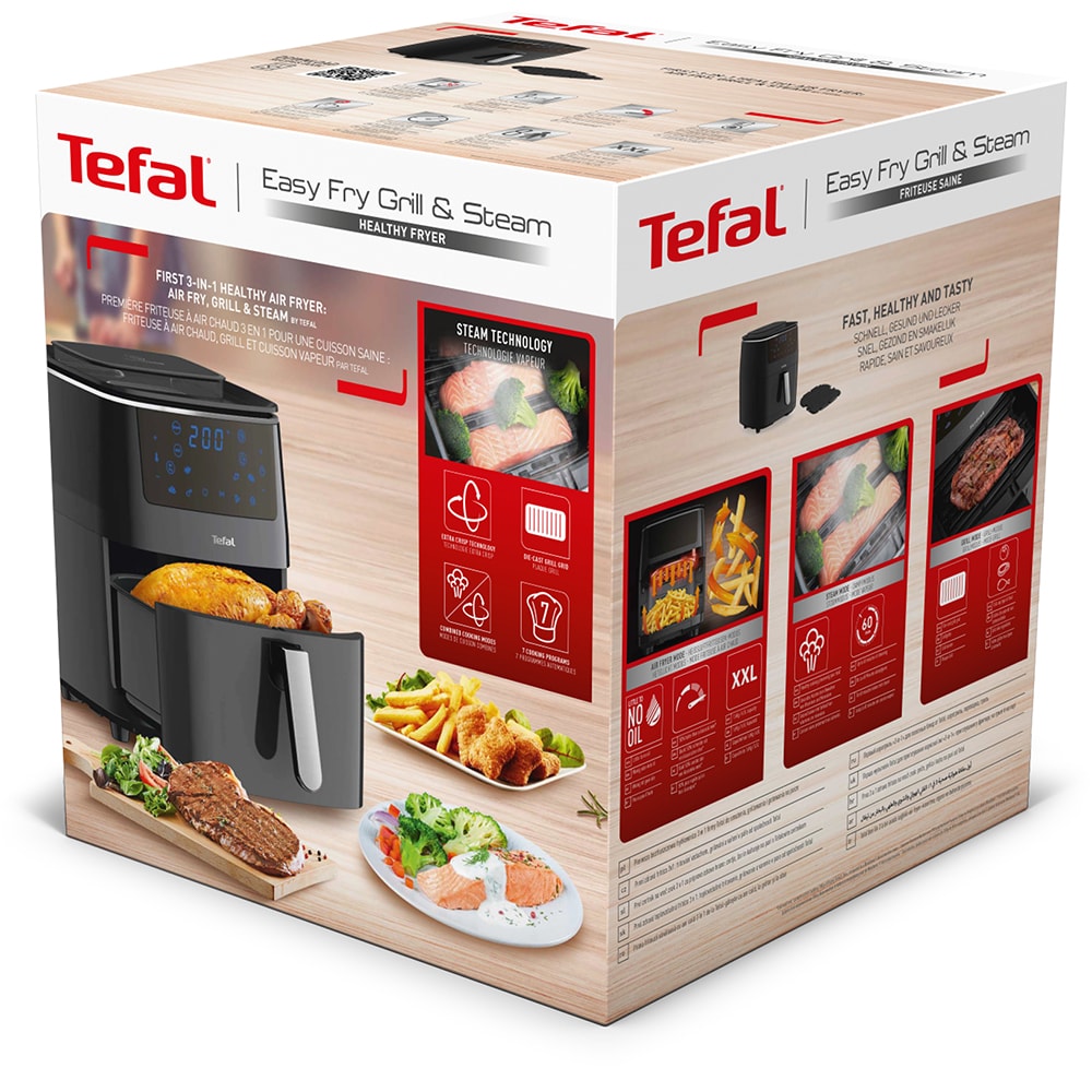 Friteuza cu aer cald TEFAL Easy Fry&Steam FW201815, 6.5l, 1.1kg, 1700W, negru