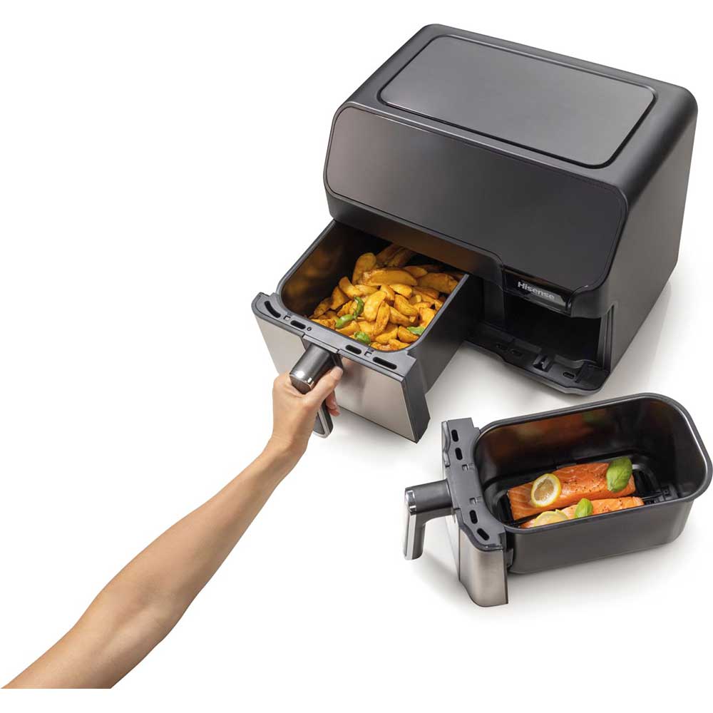 Friteuza cu aer cald dubla HISENSE HAF2900D, 8.6l, 1700W, negru-argintiu