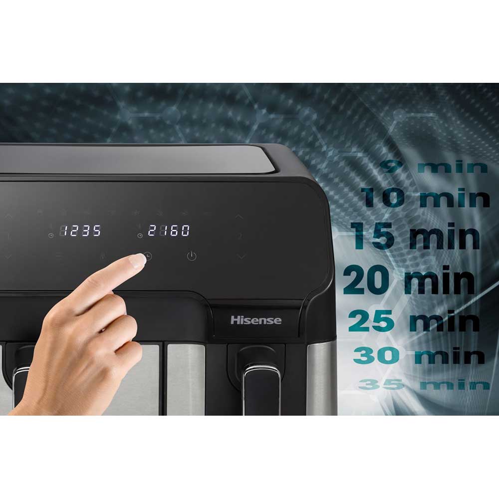 Friteuza cu aer cald dubla HISENSE HAF2900D, 8.6l, 1700W, negru-argintiu