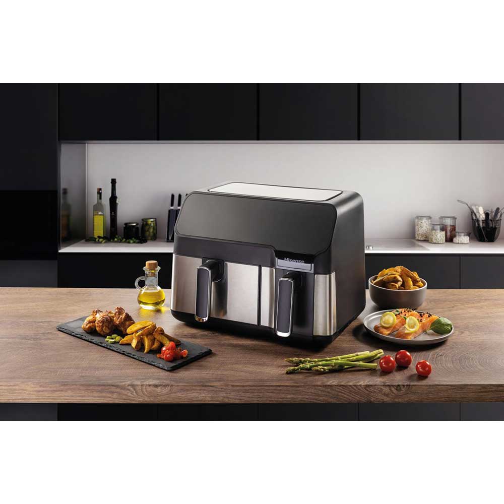 Friteuza cu aer cald dubla HISENSE HAF2900D, 8.6l, 1700W, negru-argintiu