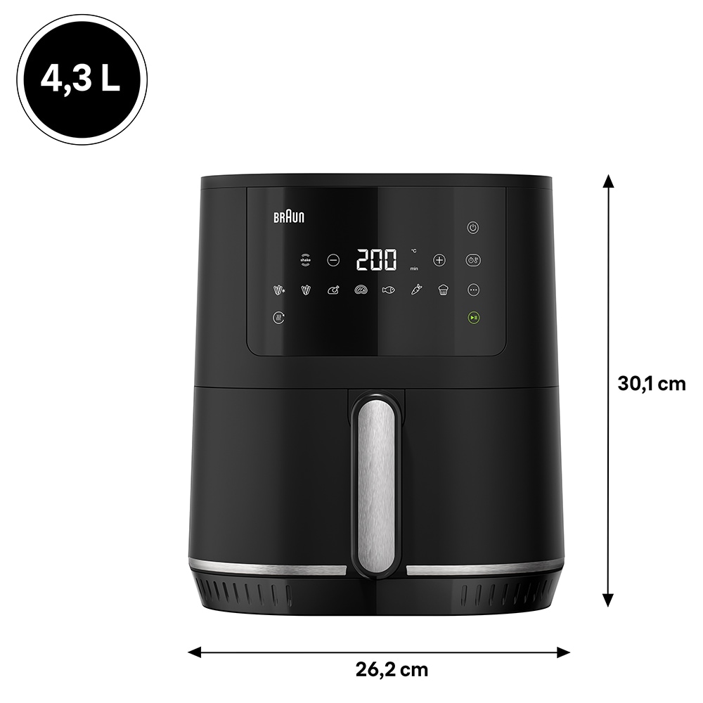 Friteuza cu aer cald BRAUN Multifry 3 HF3030, 4.3l, 1.2kg, 1500W, negru-argintiu