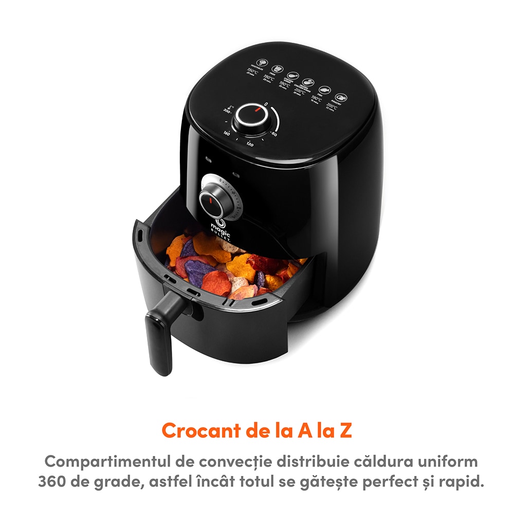 Friteuza cu aer cald MAGICBULLET MBA021B, 2.5l, 1300W, negru-argintiu