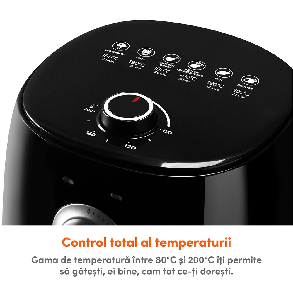 Friteuza cu aer cald MAGICBULLET MBA021B, 2.5l, 1300W, negru-argintiu