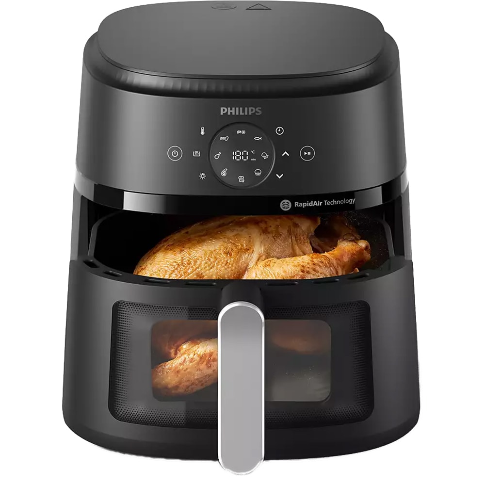 Friteuza cu aer cald PHILIPS Airfryer Seria 2000 NA231/00, 0.8kg, 6.2l, 1700W, negru-argintiu