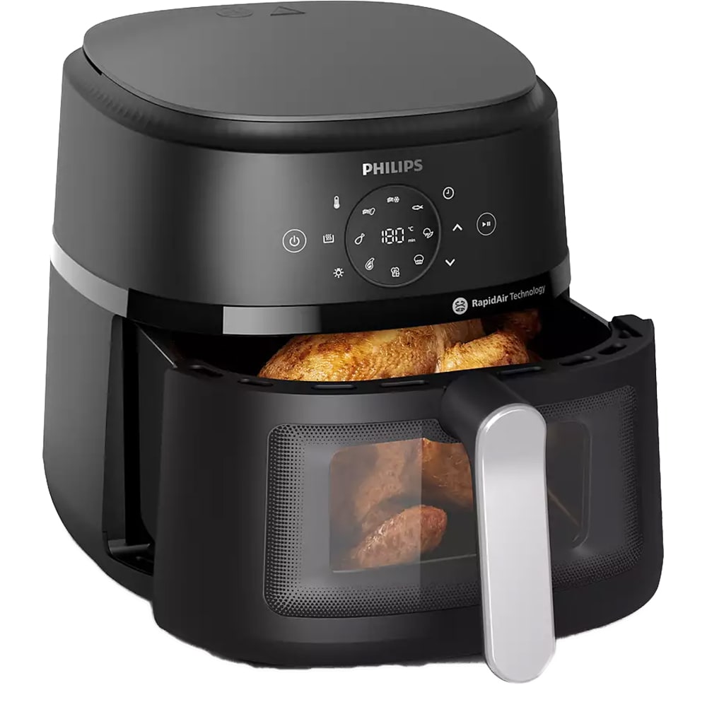 Friteuza cu aer cald PHILIPS Airfryer Seria 2000 NA231/00, 0.8kg, 6.2l, 1700W, negru-argintiu