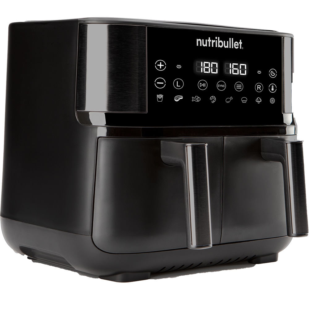 Friteuza cu aer cald NUTRIBULLET Twin Drawer NBA081B, 2x4l, 2850W, negru