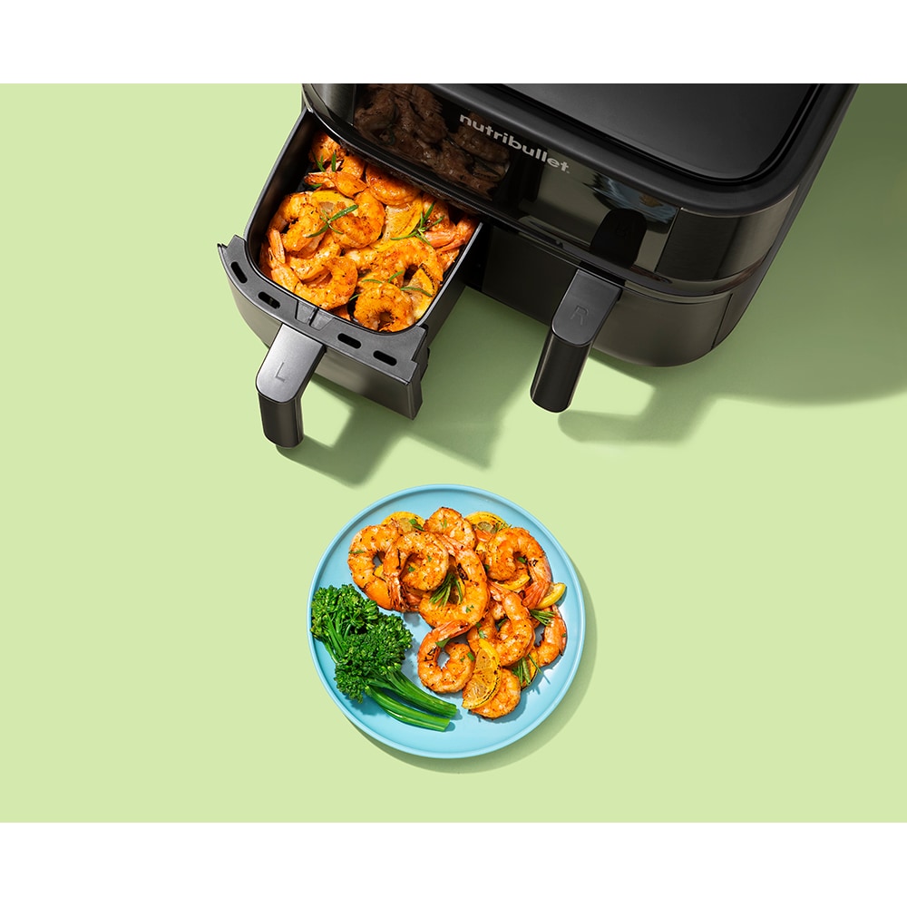 Friteuza cu aer cald NUTRIBULLET Twin Drawer NBA081B, 2x4l, 2850W, negru