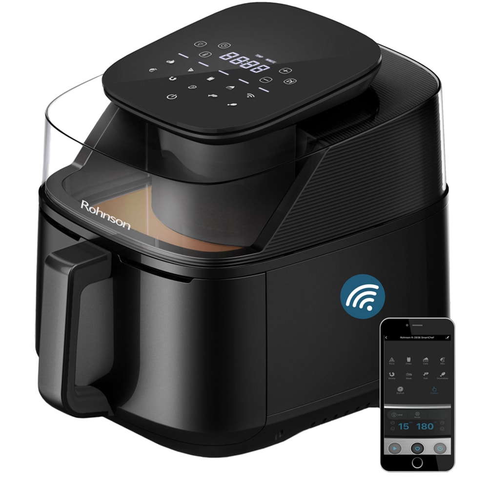 Friteuza cu aer cald ROHNSON SmartChef R2838, 5.5l, 1500W, negru