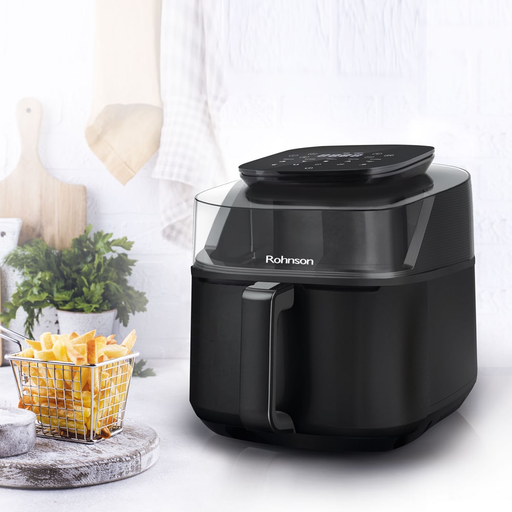 Friteuza cu aer cald ROHNSON SmartChef R2838, 5.5l, 1500W, negru