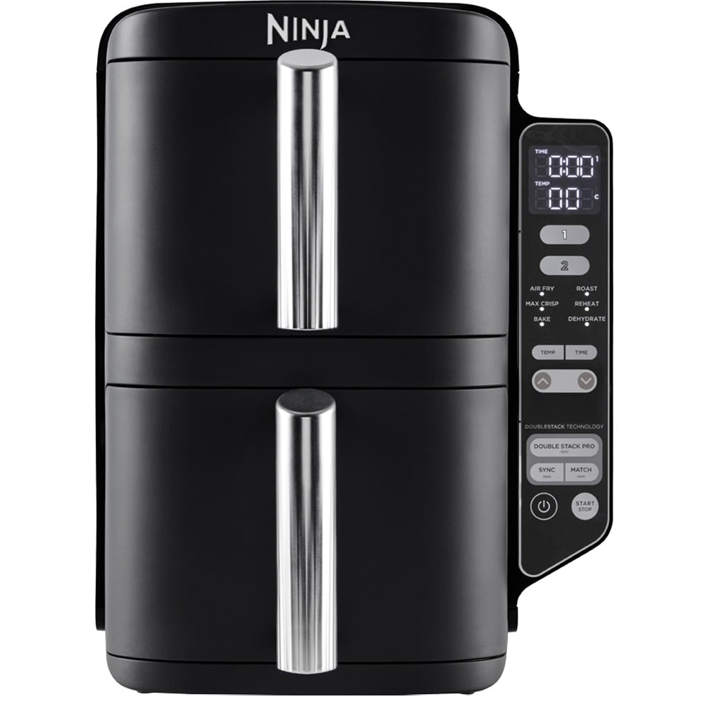 Friteuza cu aer cald dubla NINJA Double Stack SL300EU, 2kg, 7.6l, 2470W, negru-argintiu