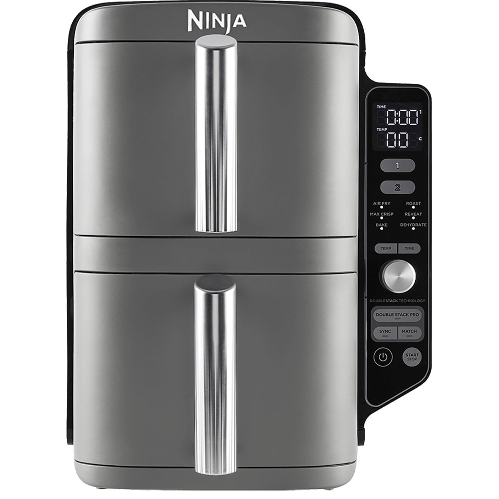 Friteuza cu aer cald dubla NINJA Double Stack XL SL400EU, 4kg, 9.5l, 2470W, gri-negru