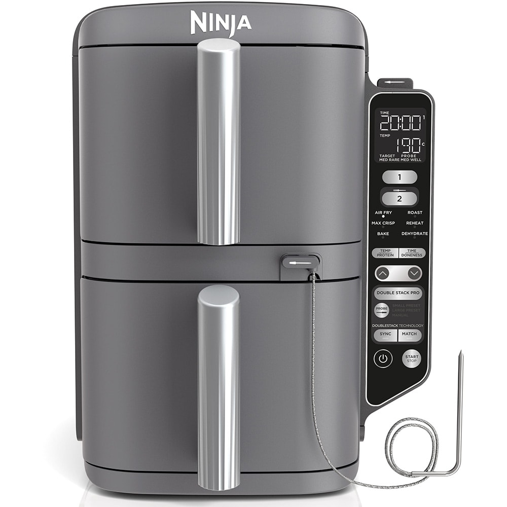 Friteuza cu aer cald dubla NINJA Double Stack XL SL451EU, 4kg, 9.5l, 2470W, argintiu-negru