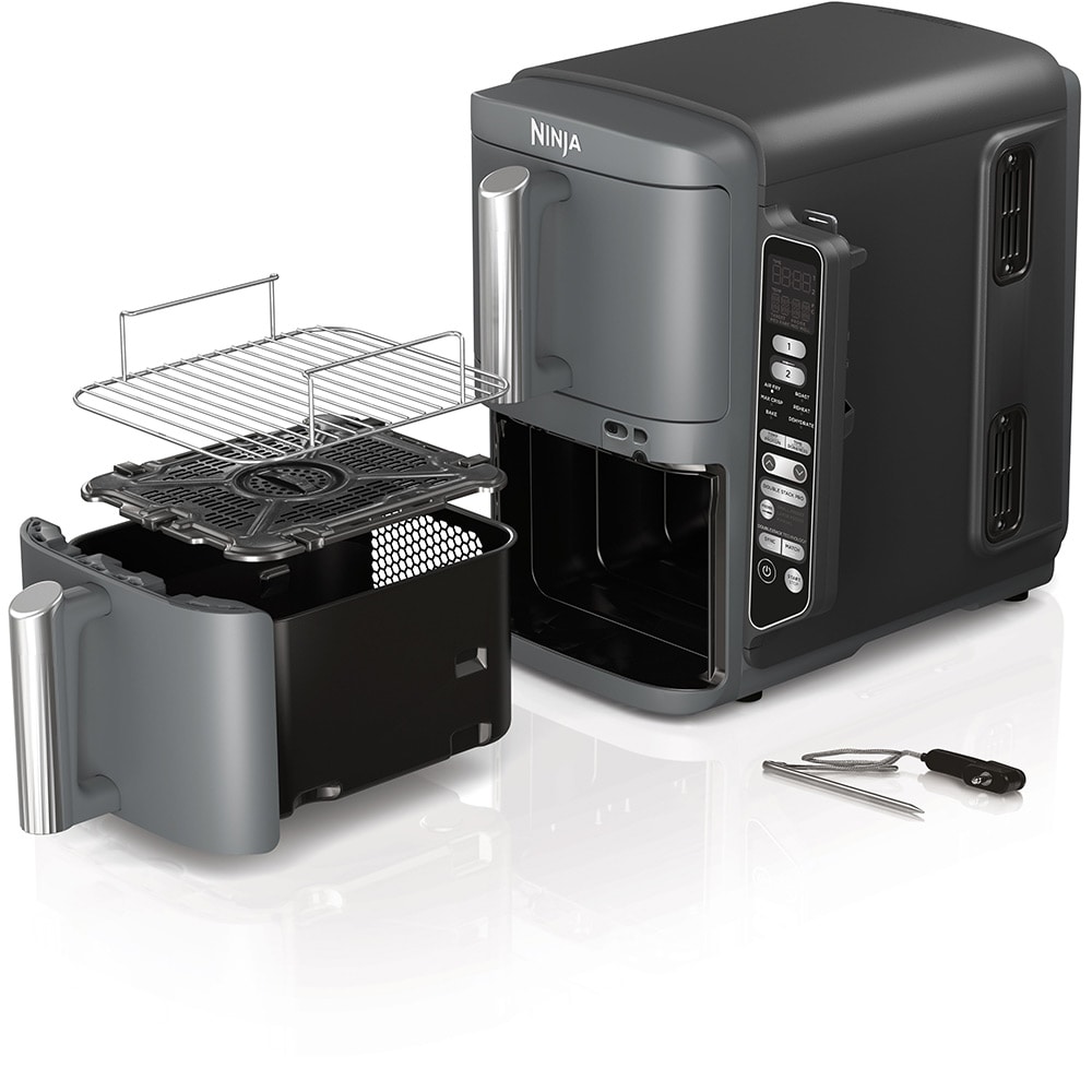 Friteuza cu aer cald dubla NINJA Double Stack XL SL451EU, 4kg, 9.5l, 2470W, argintiu-negru