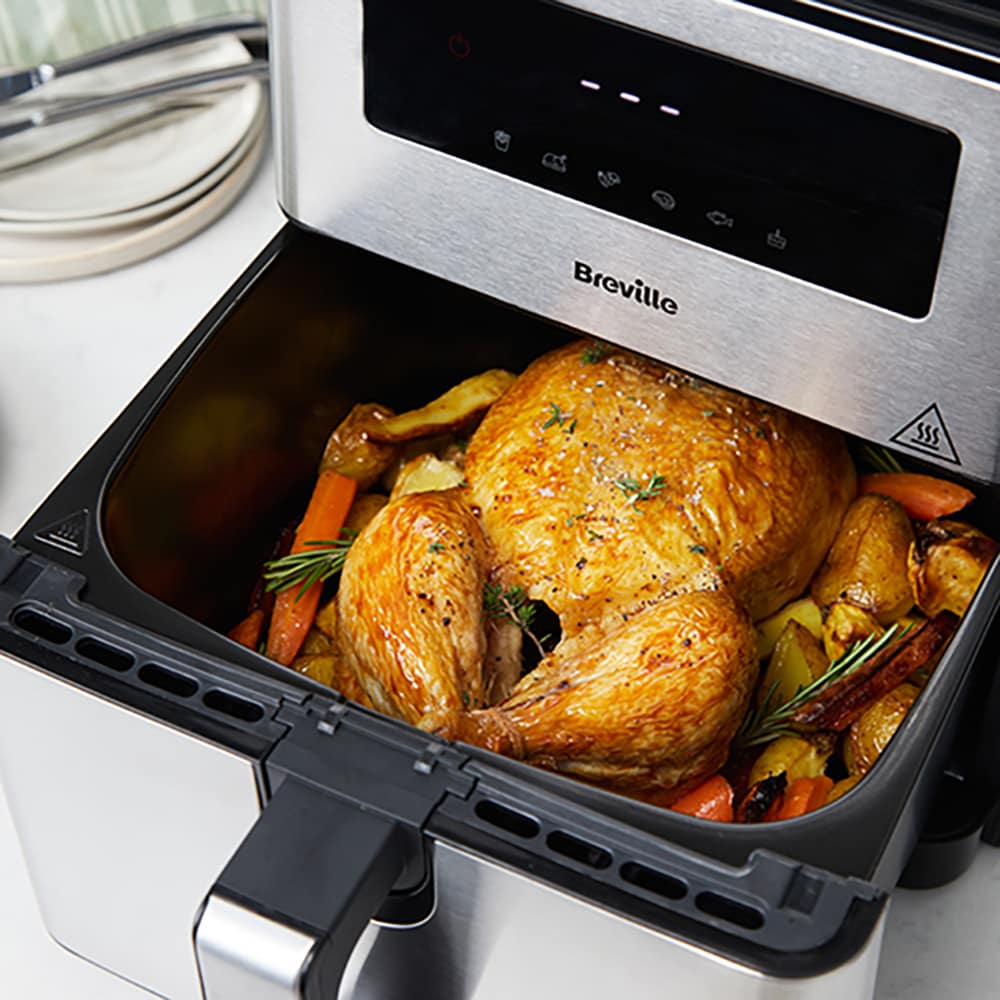 Friteuza cu aer cald BREVILLE Halo Air XL VDF131X01, 9l, 1700W, argintiu-negru