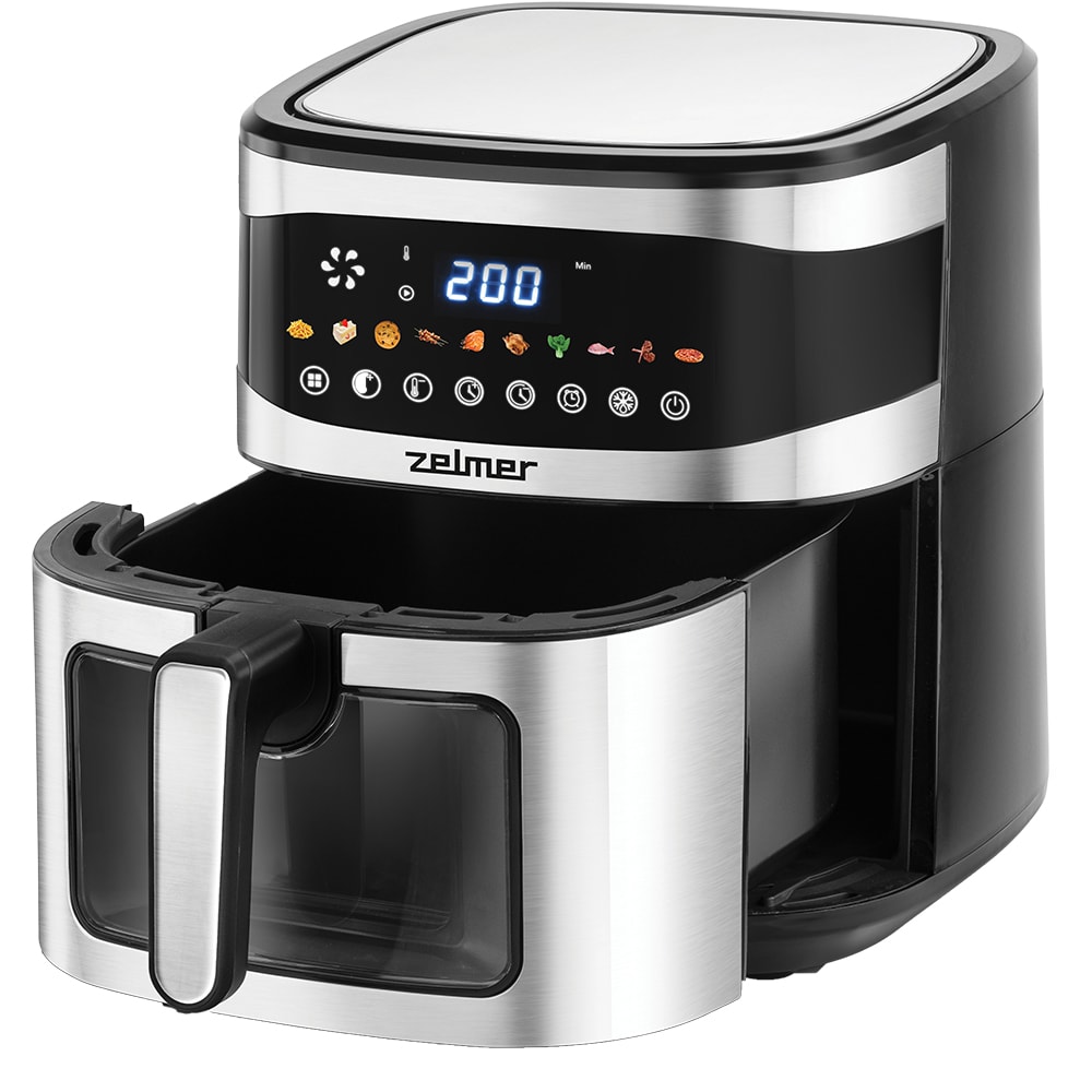 Friteuza cu aer cald ZELMER ZAF1500, 6.5l, 1.89kg, 1600W, negru-argintiu