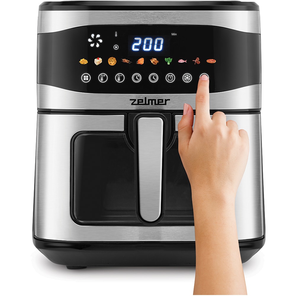 Friteuza cu aer cald ZELMER ZAF1500, 6.5l, 1.89kg, 1600W, negru-argintiu