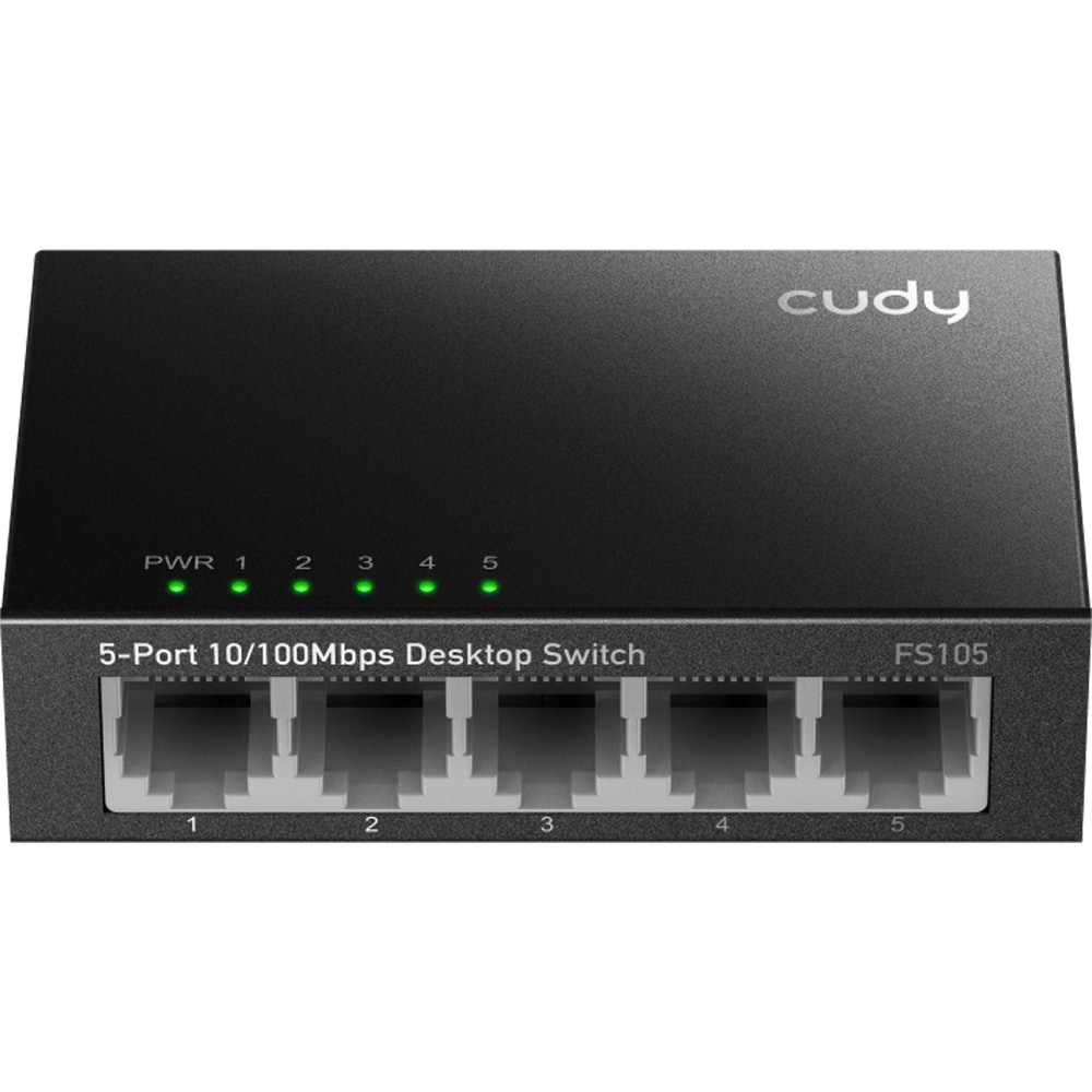 Switch CUDY FS105, 5 porturi, Fast Ethernet, negru