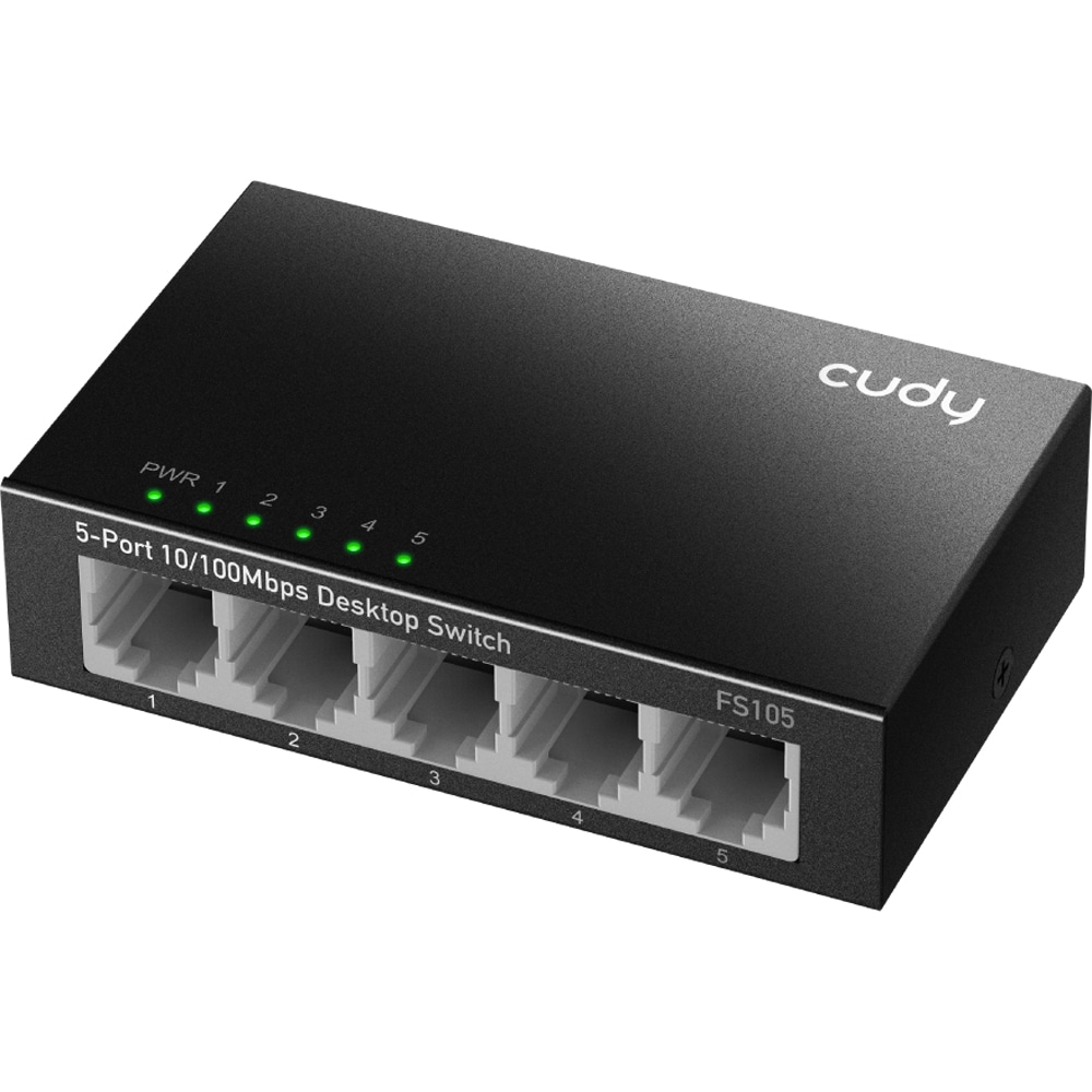 Switch CUDY FS105, 5 porturi, Fast Ethernet, negru