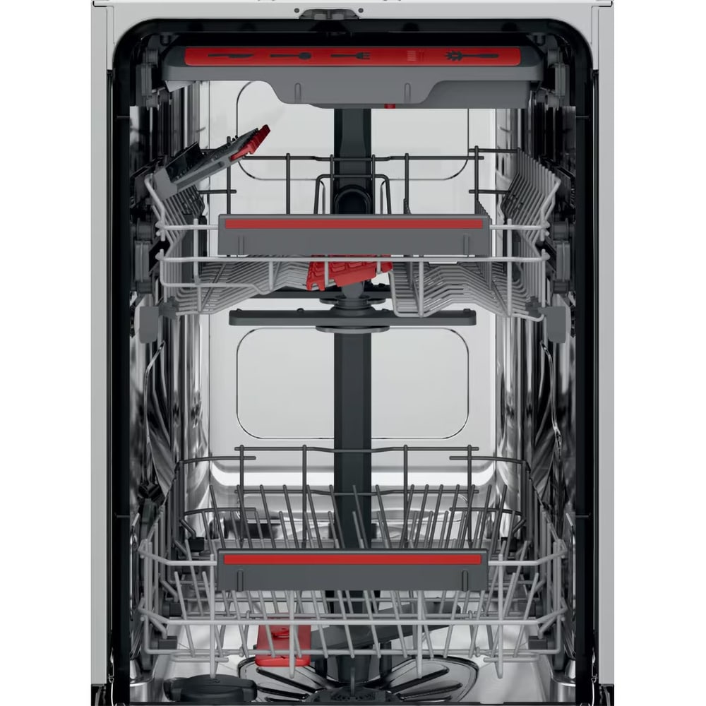 Masina de spalat vase incorporabila AEG FSE74557P, AirDry, 10 seturi, 7 programe, 45 cm, Clasa C, panou comanda negru