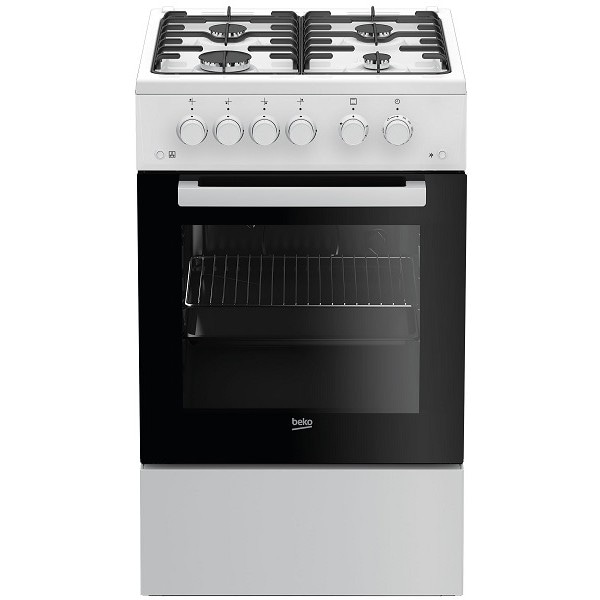 Aragaz BEKO FSGT52110DWO, 4 arzatoare, Gaz, L 50 cm, alb
