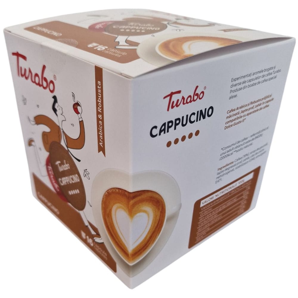Capsule cafea TURABO Cappucino, compatibile Dolce Gusto, 16 capsule, 160 g
