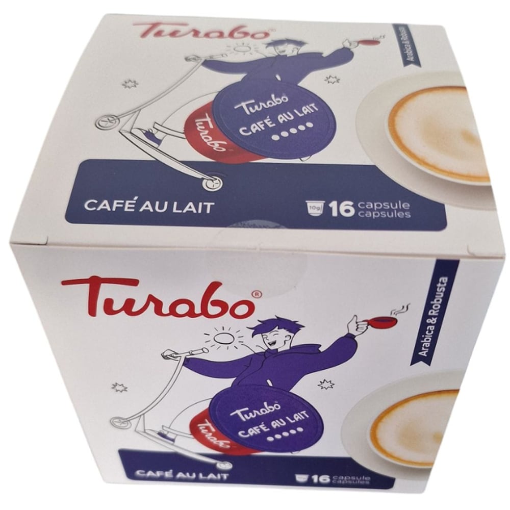 Capsule cafea TURABO Cafe au lait, compatibile Dolce Gusto, 16 capsule, 160 g