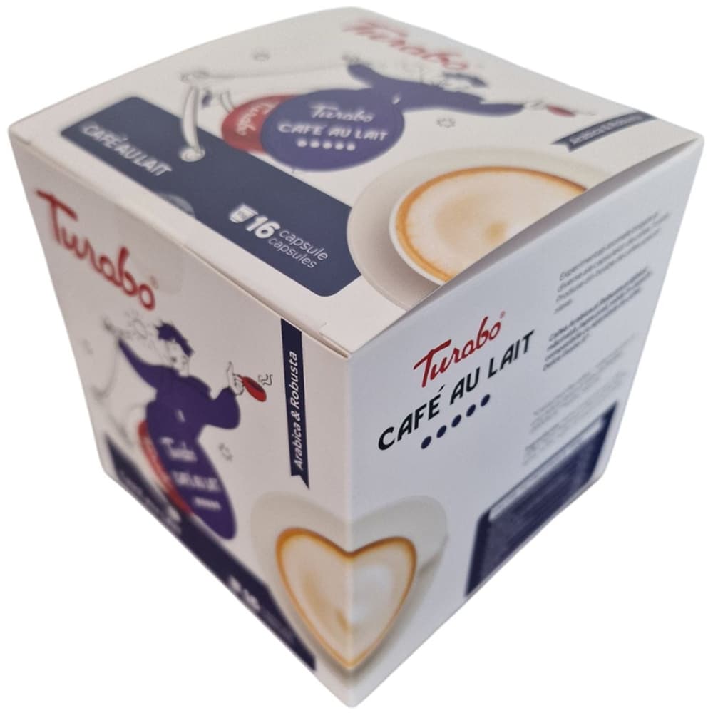 Capsule cafea TURABO Cafe au lait, compatibile Dolce Gusto, 16 capsule, 160 g