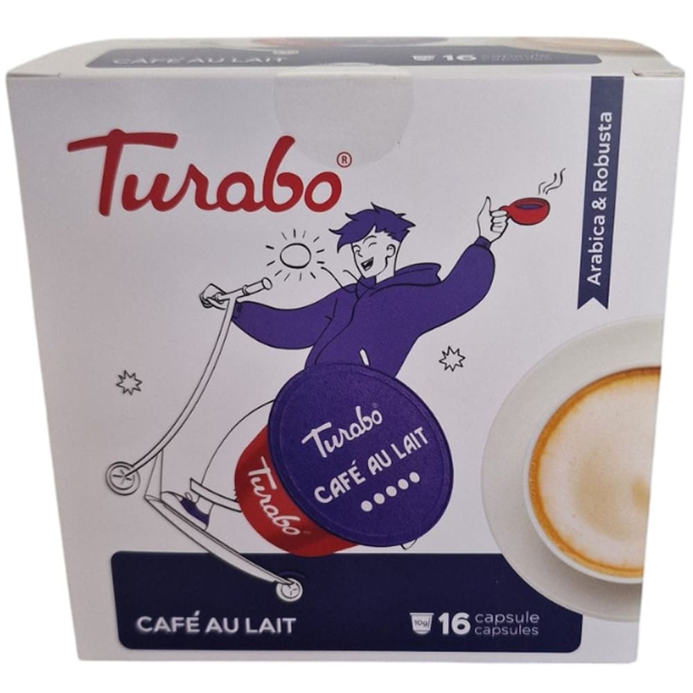 Capsule cafea TURABO Cafe au lait, compatibile Dolce Gusto, 16 capsule, 160 g