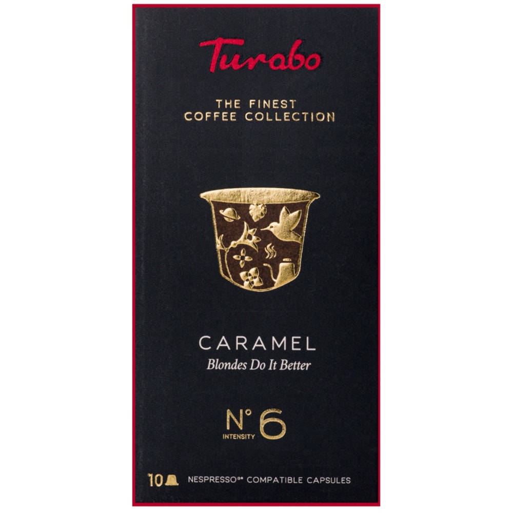 Capsule cafea TURABO Caramel, compatibile Nespresso, 10 capsule, 50 g