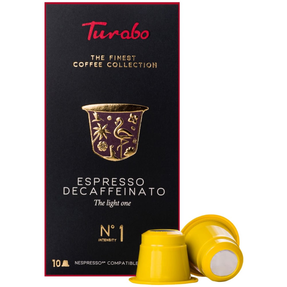 Capsule cafea TURABO Decaffeinato, compatibile Nespresso, 10 capsule, 50 g