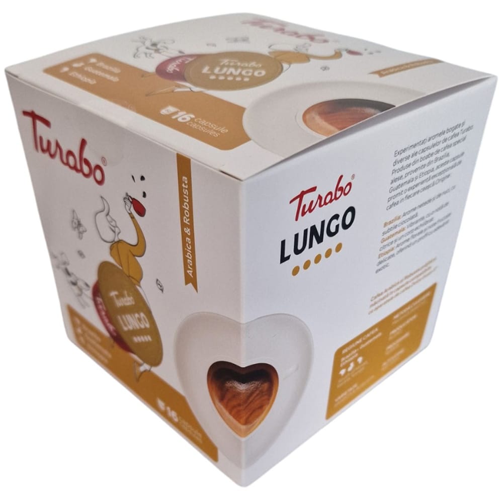 Capsule cafea TURABO Lungo, compatibile Dolce Gusto, 16 capsule, 96 g