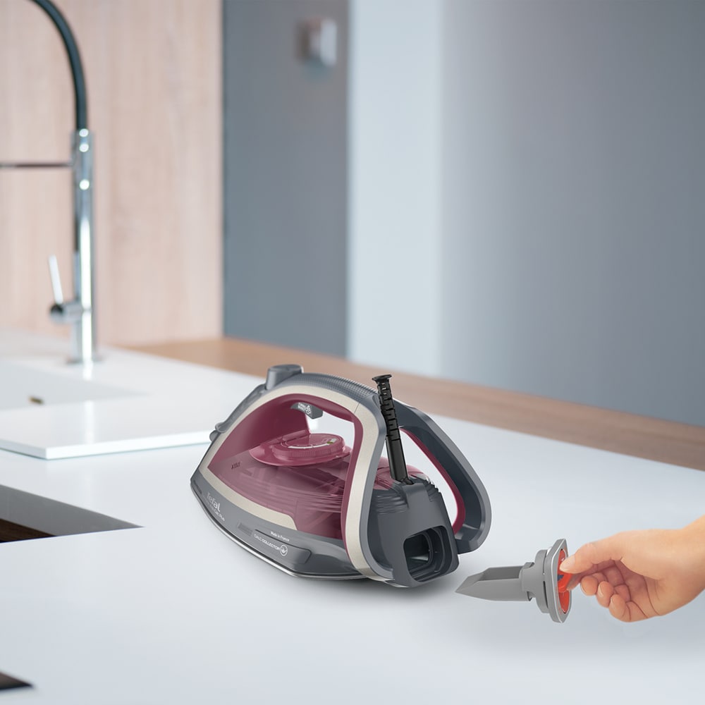 Fier de calcat TEFAL UltraGliss Plus FV6840E0, 2800W, 260g/min, 270ml, talpa Durilium AirGlide, visiniu-gri