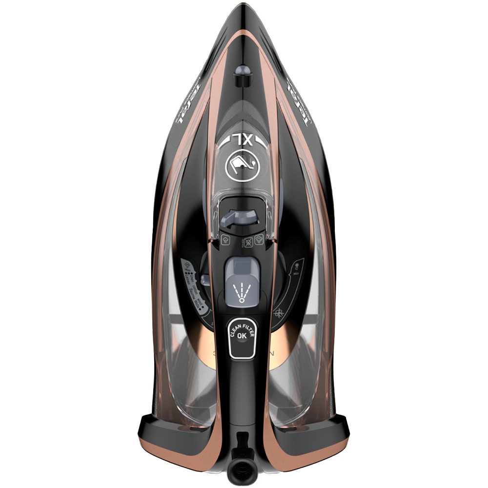 Fier de calcat TEFAL Ultimate Pure FV9845E0, 3000W, 260g/min, 350ml, talpa Durilium AirGlide, maro-negru