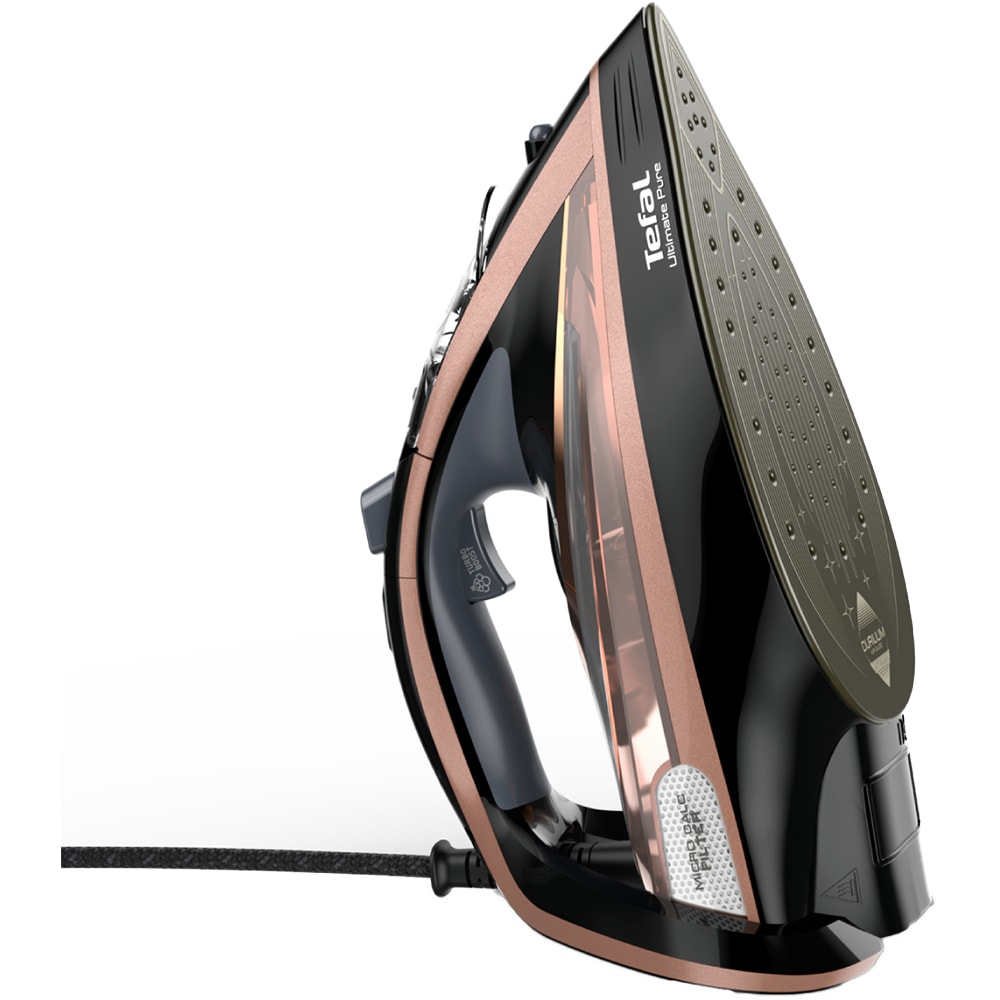 Fier de calcat TEFAL Ultimate Pure FV9845E0, 3000W, 260g/min, 350ml, talpa Durilium AirGlide, maro-negru