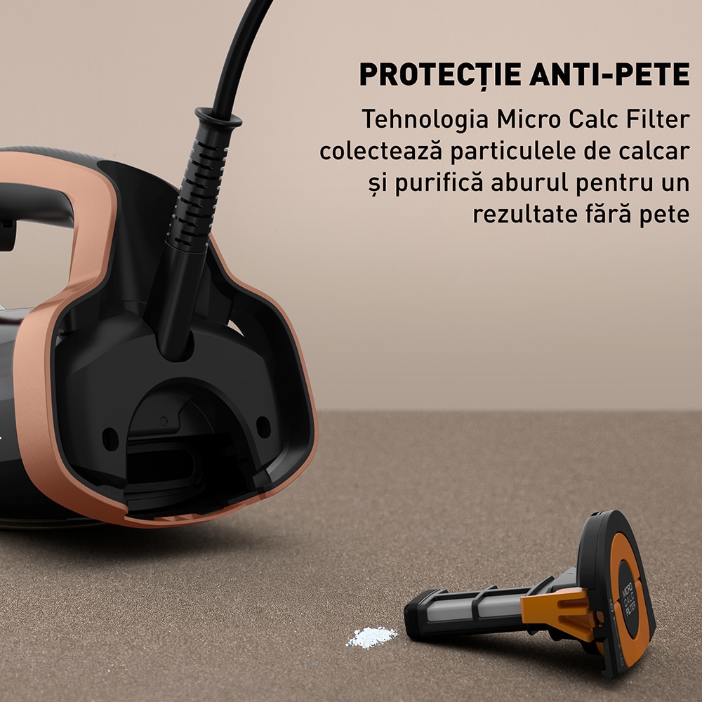 Fier de calcat TEFAL Ultimate Power Pro FV9E50E0, 3200W, 300g/min, 350ml, talpa ceramica, negru-roz