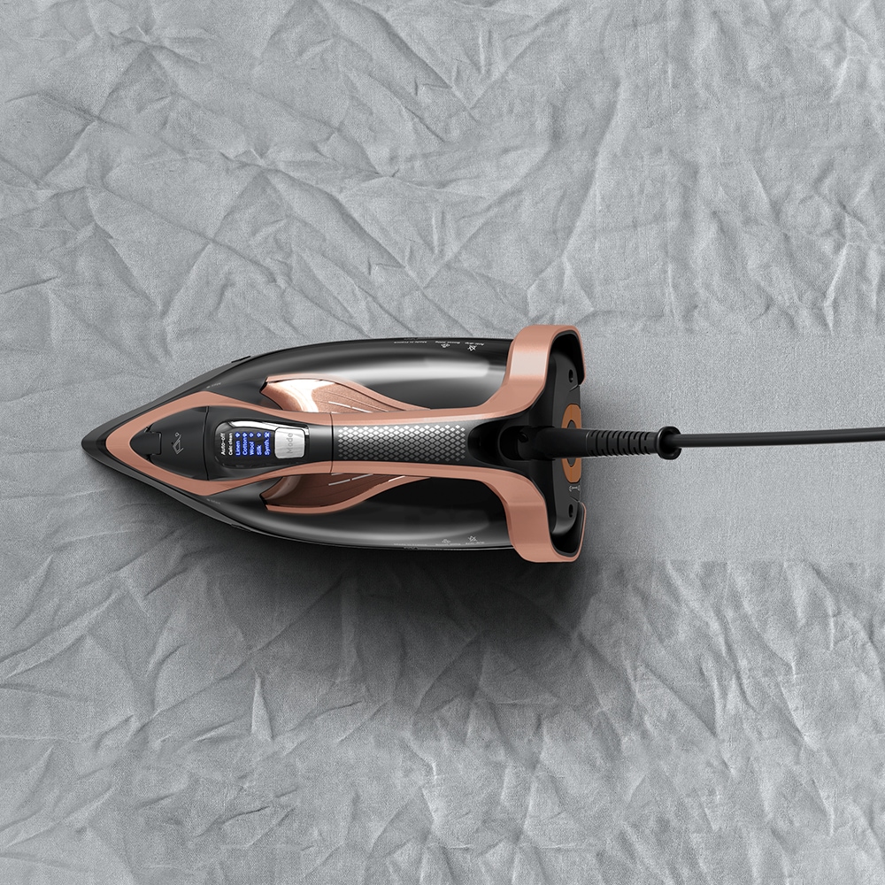 Fier de calcat TEFAL Ultimate Power Pro FV9E50E0, 3200W, 300g/min, 350ml, talpa ceramica, negru-roz