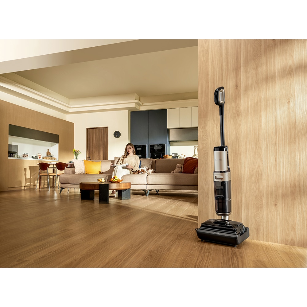 Aspirator vertical cu spalare TINECO Floor One S5 Stretch FW690100PL, 0.72l, 21.6V, autonomie max 50 min, auriu-negru
