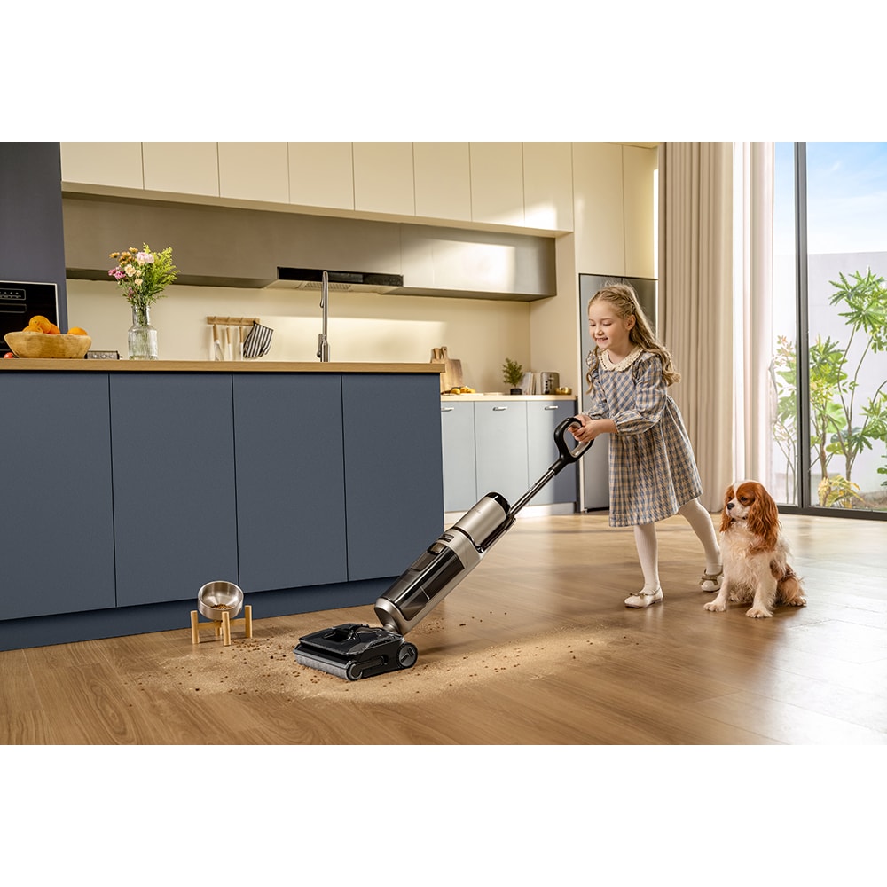 Aspirator vertical cu spalare TINECO Floor One S5 Stretch FW690100PL, 0.72l, 21.6V, autonomie max 50 min, auriu-negru