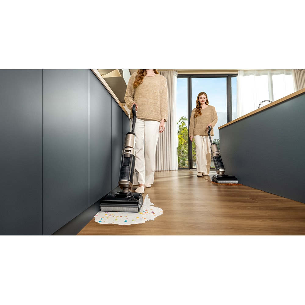 Aspirator vertical cu spalare TINECO Floor One S5 Stretch FW690100PL, 0.72l, 21.6V, autonomie max 50 min, auriu-negru
