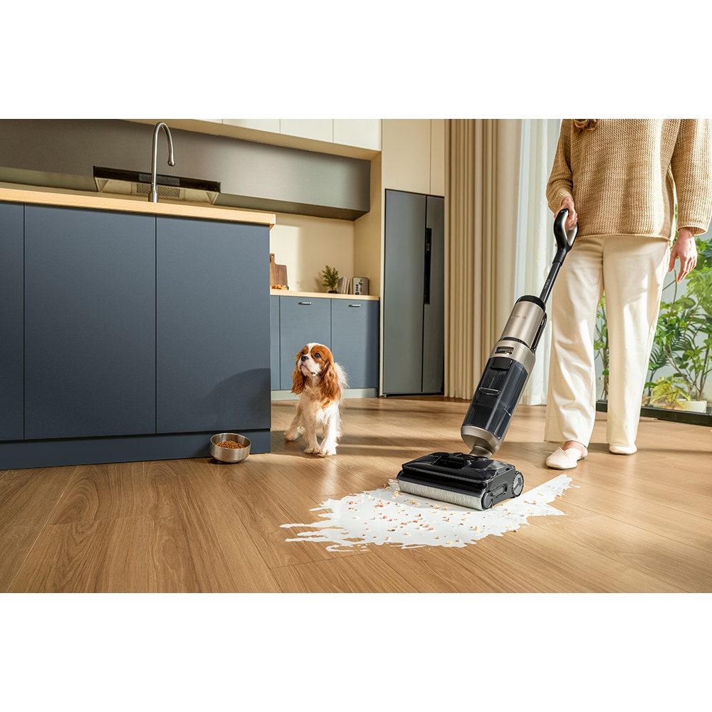 Aspirator vertical cu spalare TINECO Floor One S5 Stretch FW690100PL, 0.72l, 21.6V, autonomie max 50 min, auriu-negru